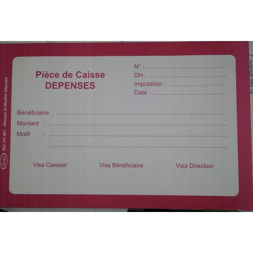 Carnet - Pièce de caisse dépenses