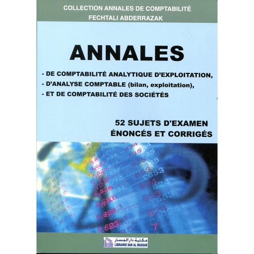 [11227] Annales de comptabilité analytique d'exploitation 52  sujets d'examen