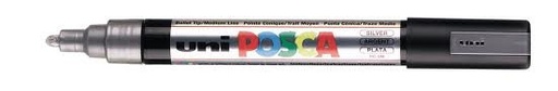 [PC-5M] Marqueur Posca Argent Pointe Conique Moyenne