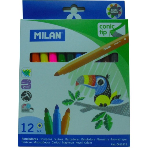 Feutres Milan  - Pointe conique - Paquet de 12 