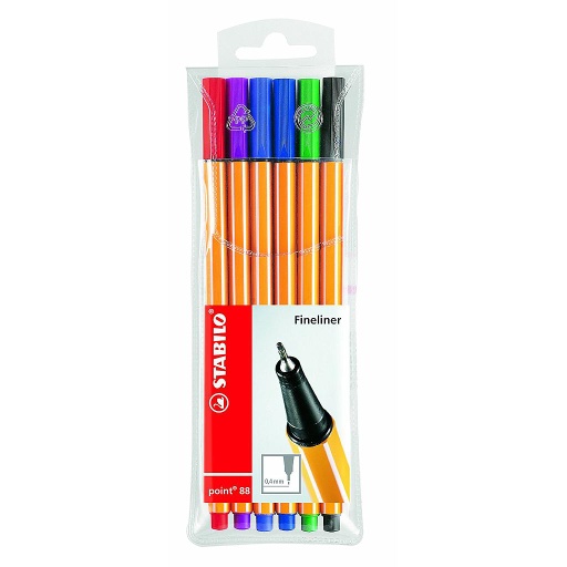 Paquet de 6 Stylos Feutre Point 0.4