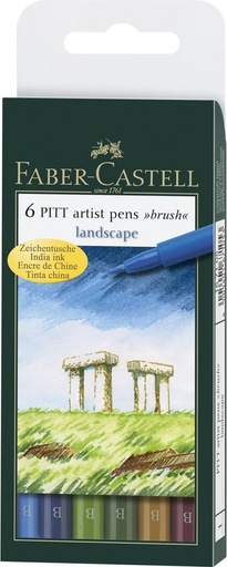 Pochettes 6 feutres pitt artist landscap
