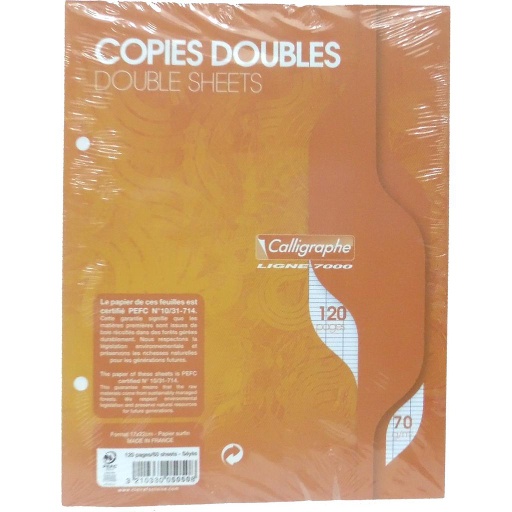 Copies Doubles Perforées Séyès 17 x 22 120P 70G
