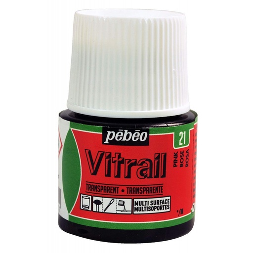 Peinture pour vitrail 45ml Rose