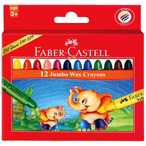 [120040] Crayon de Cire Faber-Castell -GRAS - Jumbo - 12 crayons