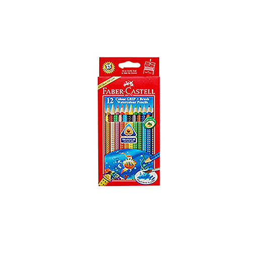 Crayons à Aquarelle Faber-Castell 116242  - 12 crayons - Grande - avec Pinceau Triangulaire