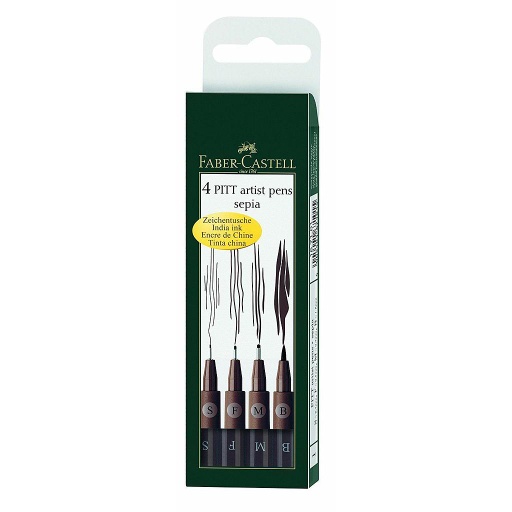[167101] Set de 4 Stylos Feutres Sepia