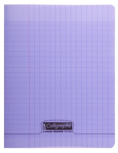 [18127] Cahier Polypro Calligraphe 17*22 96p 90G Violet