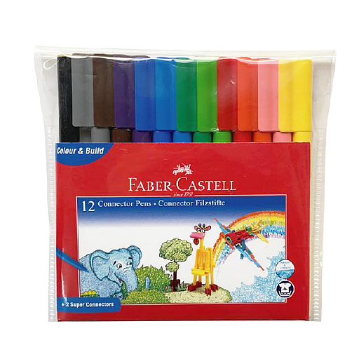 [153012] Pochette de Feutres de coloriage connectors x12 - FABER-CASTELL