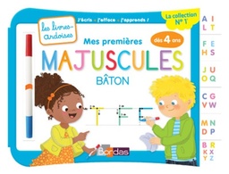 Mes premières majuscules bâton  - Avec 1 feutre effaçable 2 couleurs