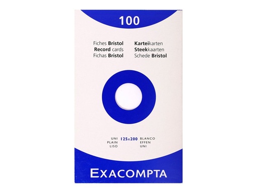 Fiche bristol blanc Uni -125x200