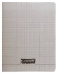[18126] Cahier PP Calligraphe  - 17*22 Piqué 96p - 90g Gris