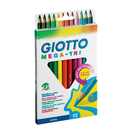 12 Crayons de couleur Mega Tri - Extra Large