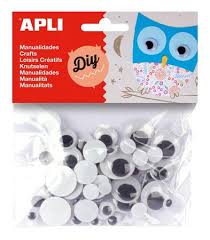 [13263] Sachet de 100 Yeux Noir Adhesifs Mobile Kids