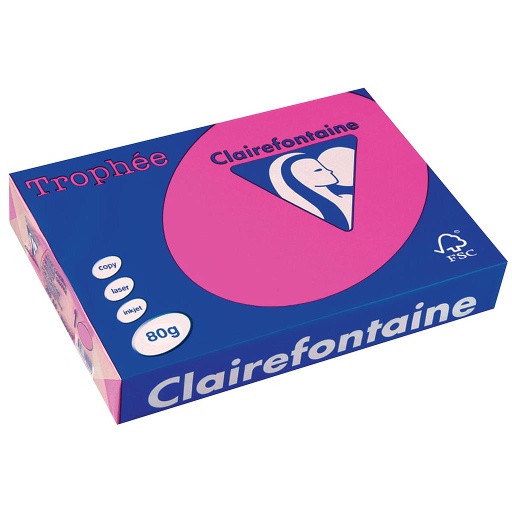 Rame Papier Couleur Fluo Rose A4 Clairefontaine