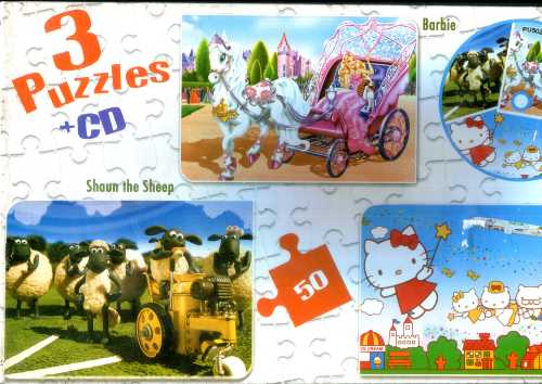 [6193005046693] 3 Puzzles+ CD 50 Pièces