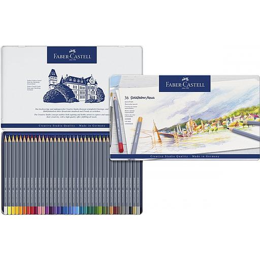Boîte de 36 crayons de couleur aquarellables Goldfaber Aqua