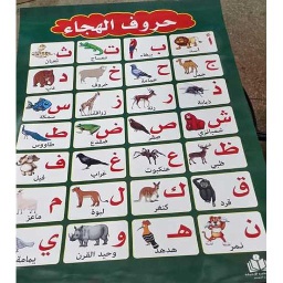 لوحة حروف الهجاء عربي فرنسي بصور