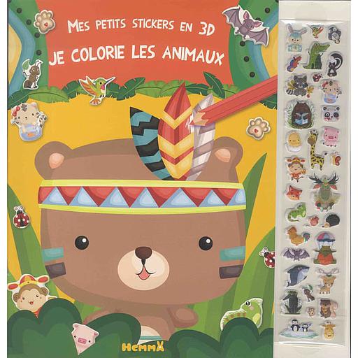 Mes petits stickers en 3d - je colorie les animaux