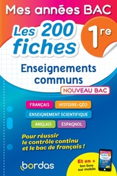 Enseignements communs 1re Mes années bac  - Les 200 fiches
