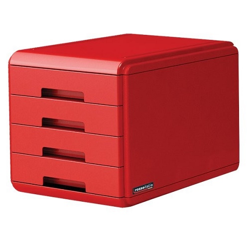 Commode 4 étages rouge ARDA
