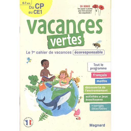 Vacances vertes, du CP au CE1  - Le premier cahier de vacances écoresponsable !