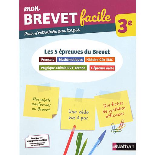 [NAT157591] Mon brevet facile Les 5 épreuves du Brevet 3e