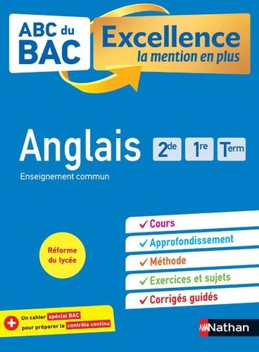 [NAT157501] ABC du Bac Excellence - Anglais 2de 1re Tle