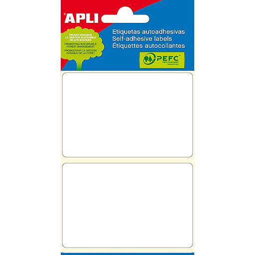 Etiquettes blanches ft 53 x 82 mm 12 pièces Ref 2686