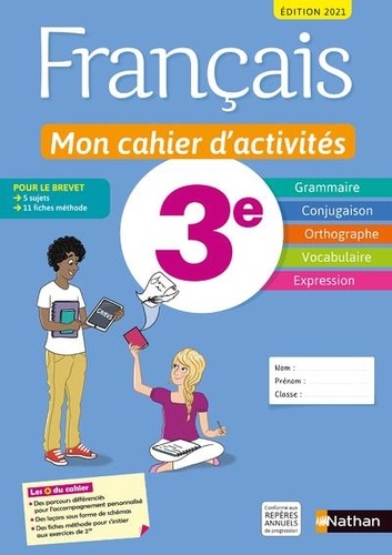 [NAT171297] Français 3e Mon cahier d'activités - 2021