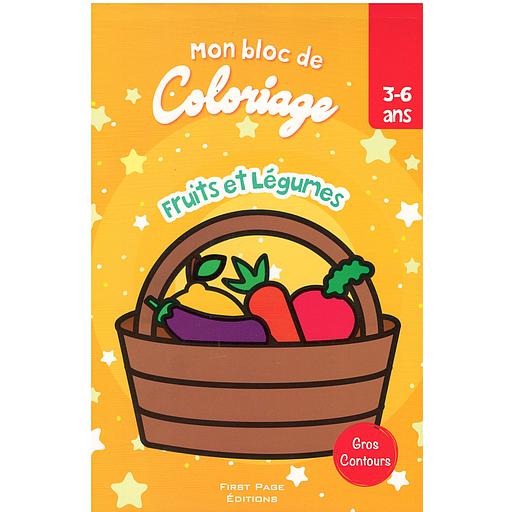 [CHR0794] FRUITS ET LEGUMES MON BLOC COLORIAGE
