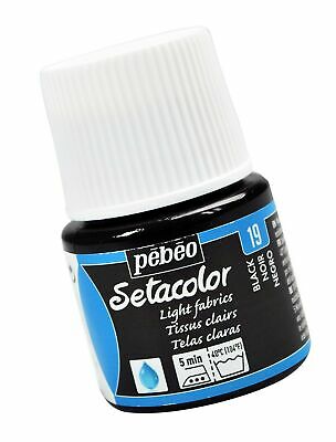 Peinture Setacolor Clair Pébéo 45 ml - Noir