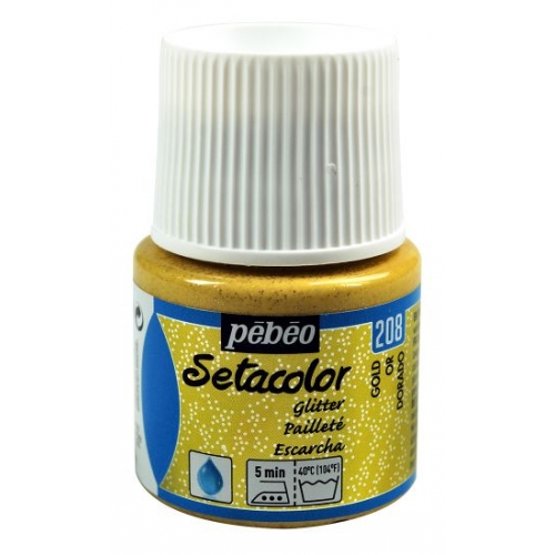 Peinture Setacolor Pailleté Pébéo 45 ml - Or