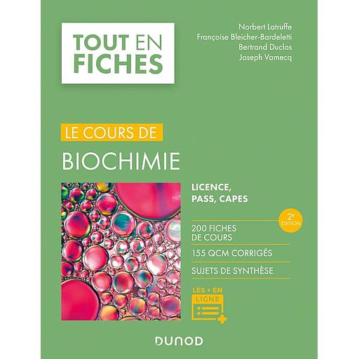 [9782100833153] Biochimie Tout le cours en fiche 2 ème édition