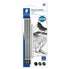 Crayon Fusain Mars Lumograph Charcoal Blister de 4