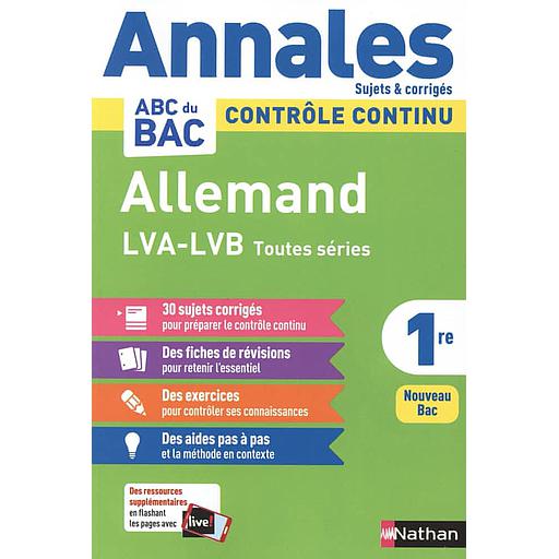 Allemand 1re  - Sujets & corrigés