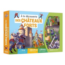 A la découverte des châteaux forts  - Coffret avec 1 livre, plus de 60 pièces magnétiques et 1 plateau aimanté