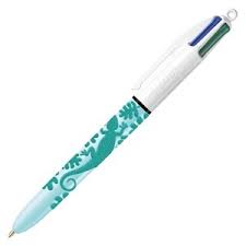 Stylo à bille 4 Couleurs - 1 mm - Corps Texturé Velours