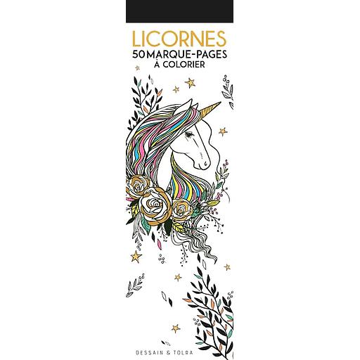 Licornes  - 50 marque-pages à colorier