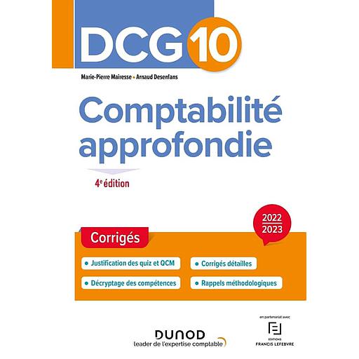 DCG 10 Comptabilité approfondie  - Corrigés