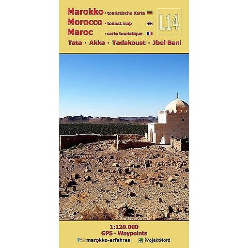 Carte L14 Tata • Akka • Tadakoust • Jbel Bani 1:120.000