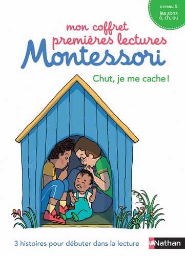 [NAT278923] Mon coffret premières lectures Montessori : Chut, je me cache ! - Cache-cache - Le vélo de Suzi  - La course