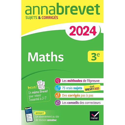 Maths 3e  - Sujets & corrigés