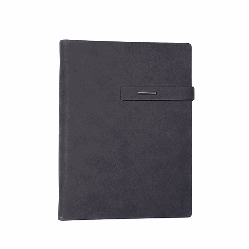 Boite Cadeau Note book Ivoire 80 Grs Couverture En Matière PU avec Fomoire Métallique 144 Pages 16*22 Noir