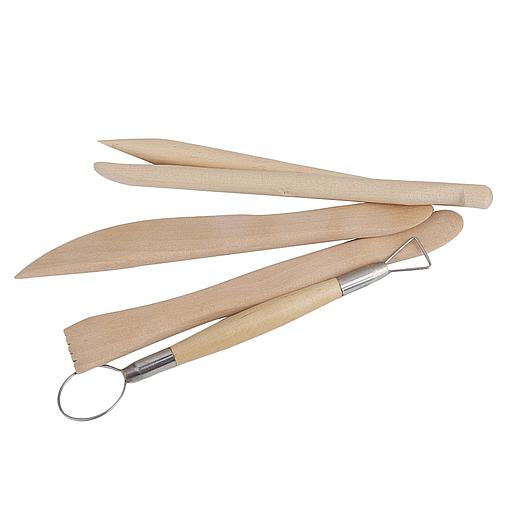 [E0220] Set de 5 Outils d'argile En Bois