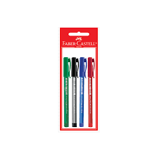 4 Stylo Blister à Bill Tri Flow Faber Castell