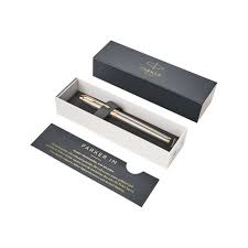 [1931656] Stylo plume, métal brossé, plume moyenne, encre bleue, Coffret cadeau