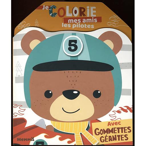 Je colorie mes amis les pilotes - Avec gommettes géantes
