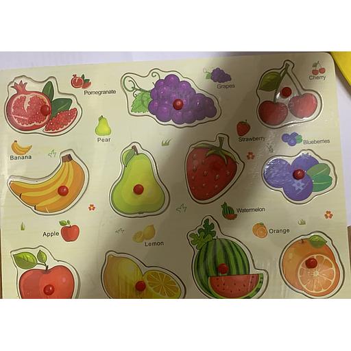 [6920249981813] Fruit Name Puzzle Educational Game Wooden