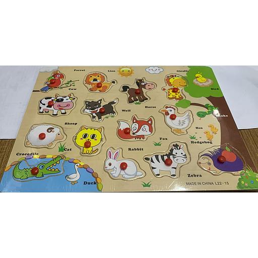 [6920249981813] Wooden puzzle with animal names